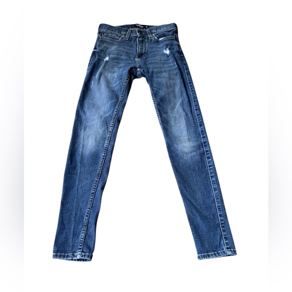 Hollister Denim - Hollister Women Blue Denim Super Skinny Jean Advanced Stretch Distressed size 28